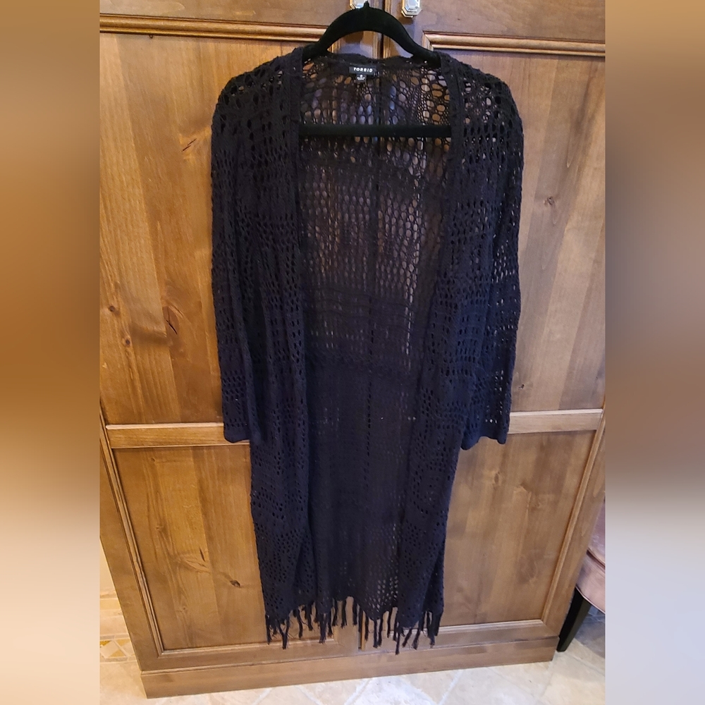 Torrid crochet duster size 2